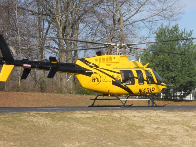 Aircare helicopter landing for health fair